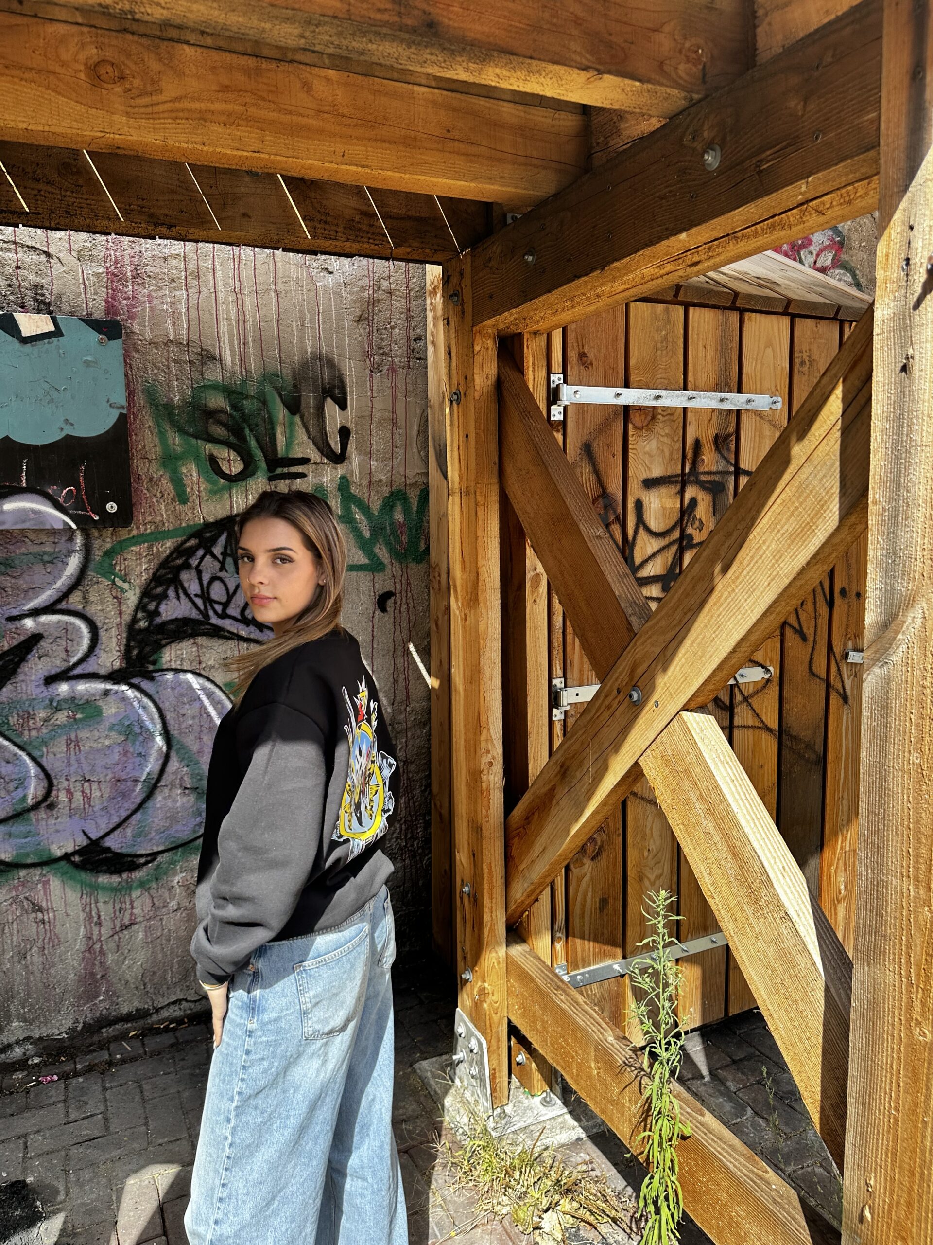 Beige sweater van BRIDGE clothing, exclusief design van Luuk Bode, unisex en exclusief in maat M, L en XL